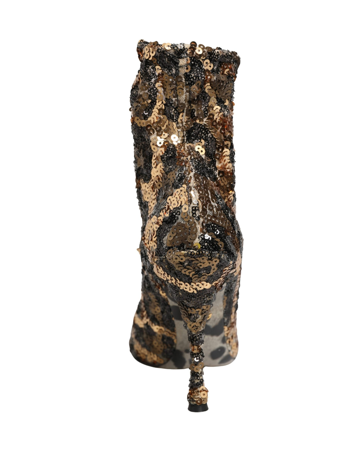 أحذية الكاحل Gold Leopard Sequin Sock من Dolce & Gabbana