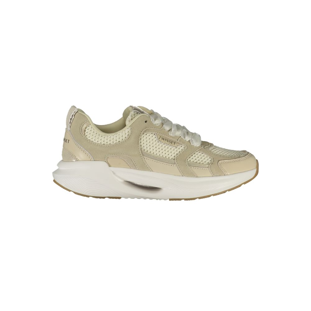Twinset Beige Polyester Athletic Sneakers