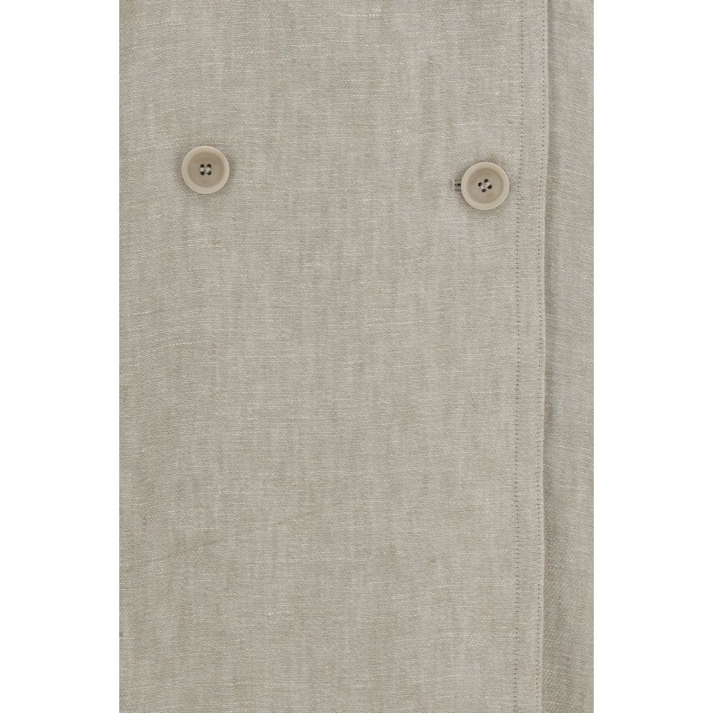 Max Mara Brown Linen Trench Coat