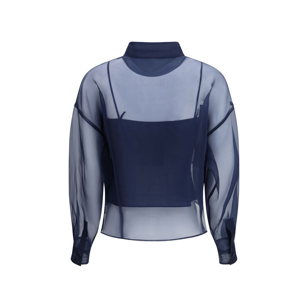 Max Mara Blue Silk Shirt