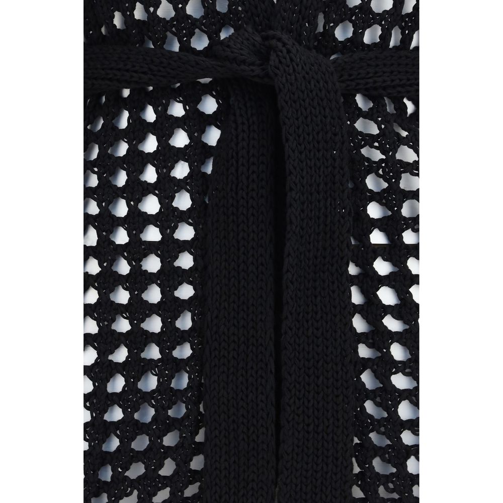 Max Mara Pure Black Cotton Cardigan