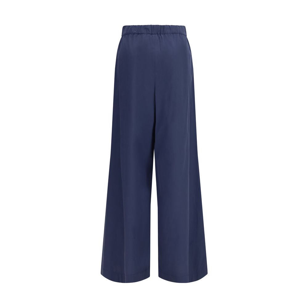 Max Mara Blue Cotton Casual Pants