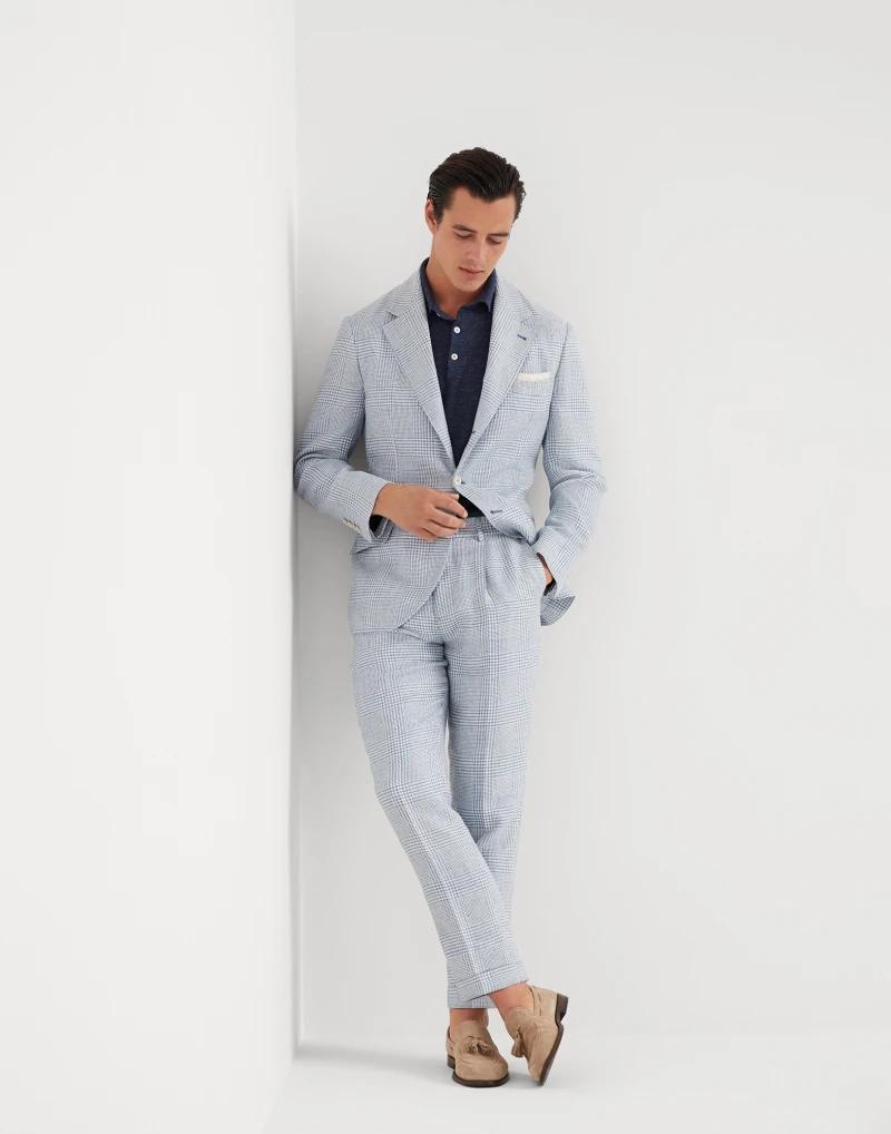 Brunello Cucinelli Light Blue Linen Two-Piece Suit