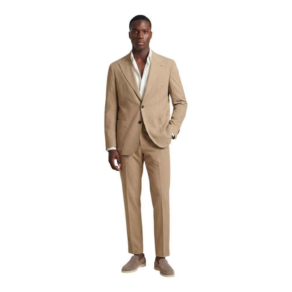 Mulish Beige Polyester Two-Piece Suit