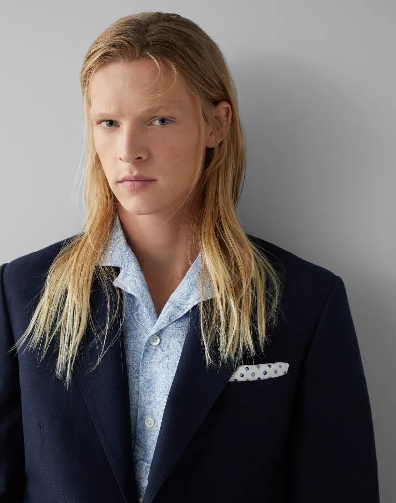 Brunello Cucinelli Blue Cotton Blazer