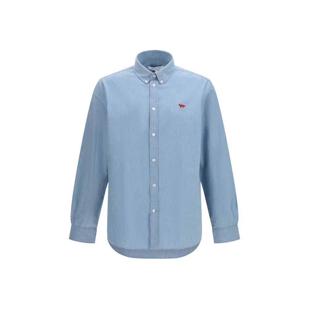قميص قطني أزرق من Maison Kitsuné