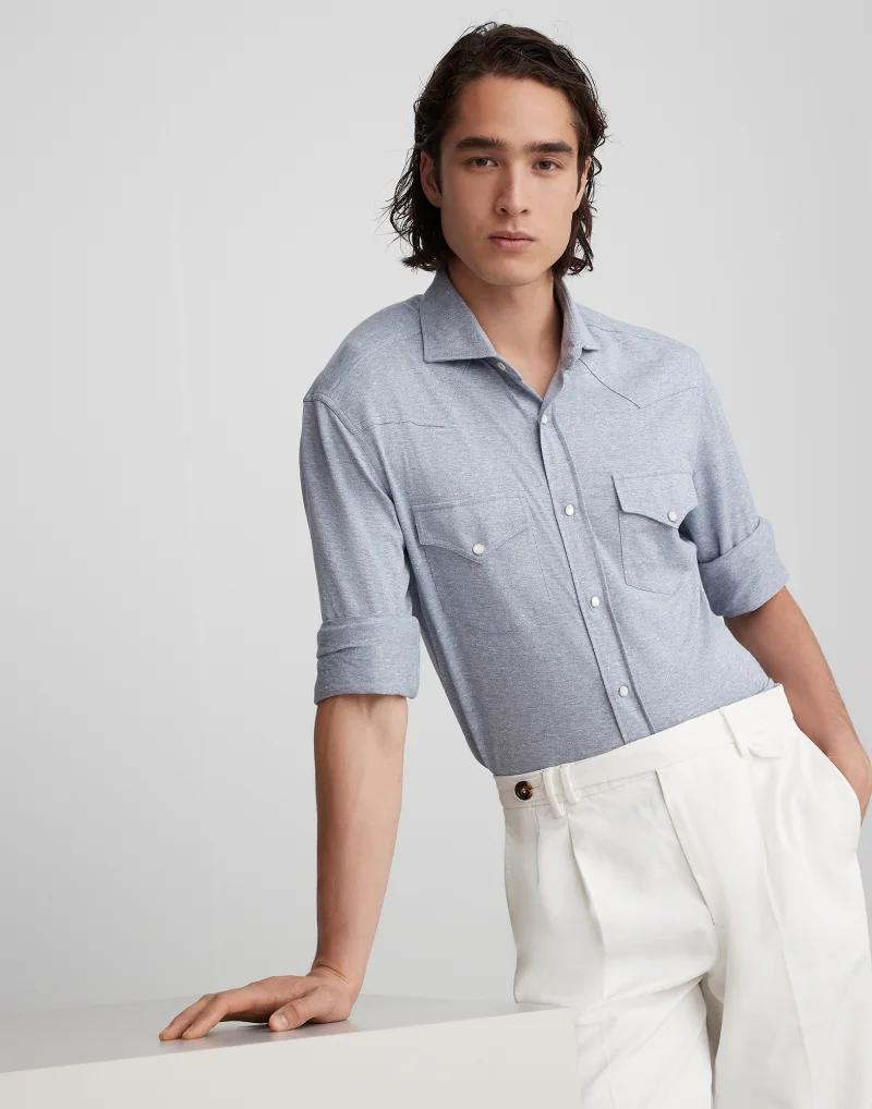 Brunello Cucinelli Natural Denim Shirt
