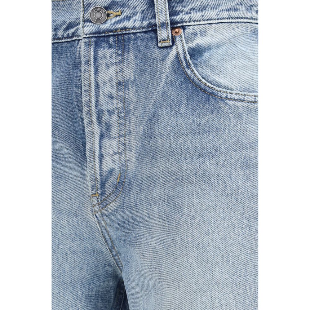 Saint Laurent Blue Cotton Cropped Jeans