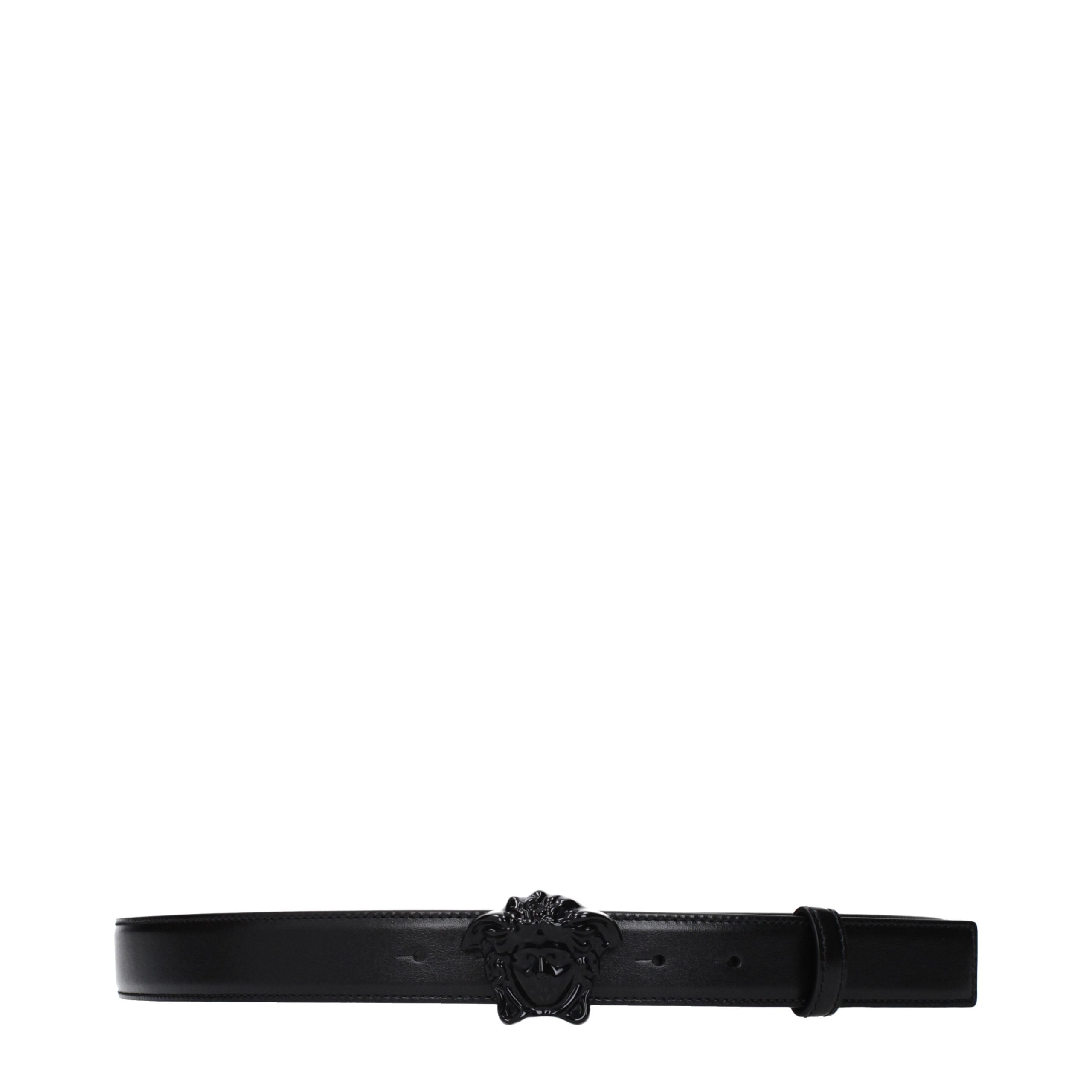 Versace Black Leather Regular Belt
