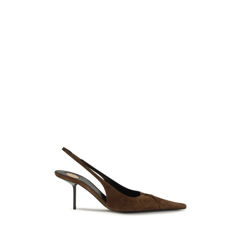 Saint Laurent Brown Calf Leather Bos Taurus Pumps
