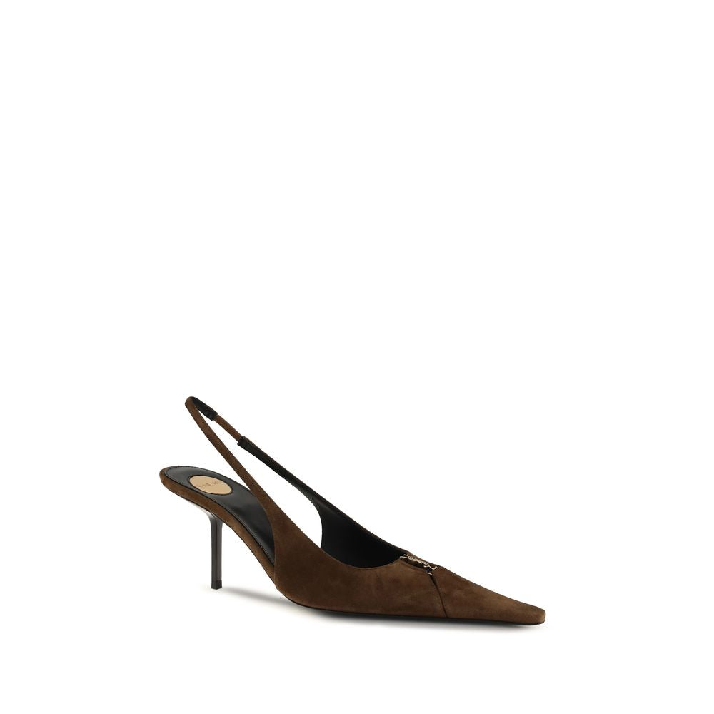 Saint Laurent Brown Calf Leather Bos Taurus Pumps