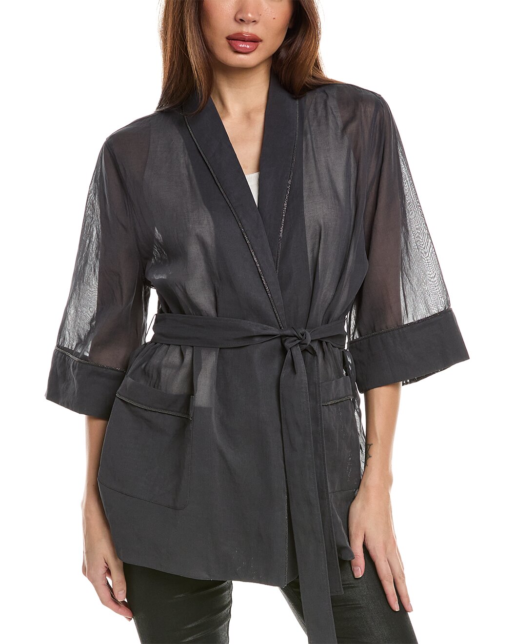 Brunello Cucinelli Black Cotton Sleveless Jacket