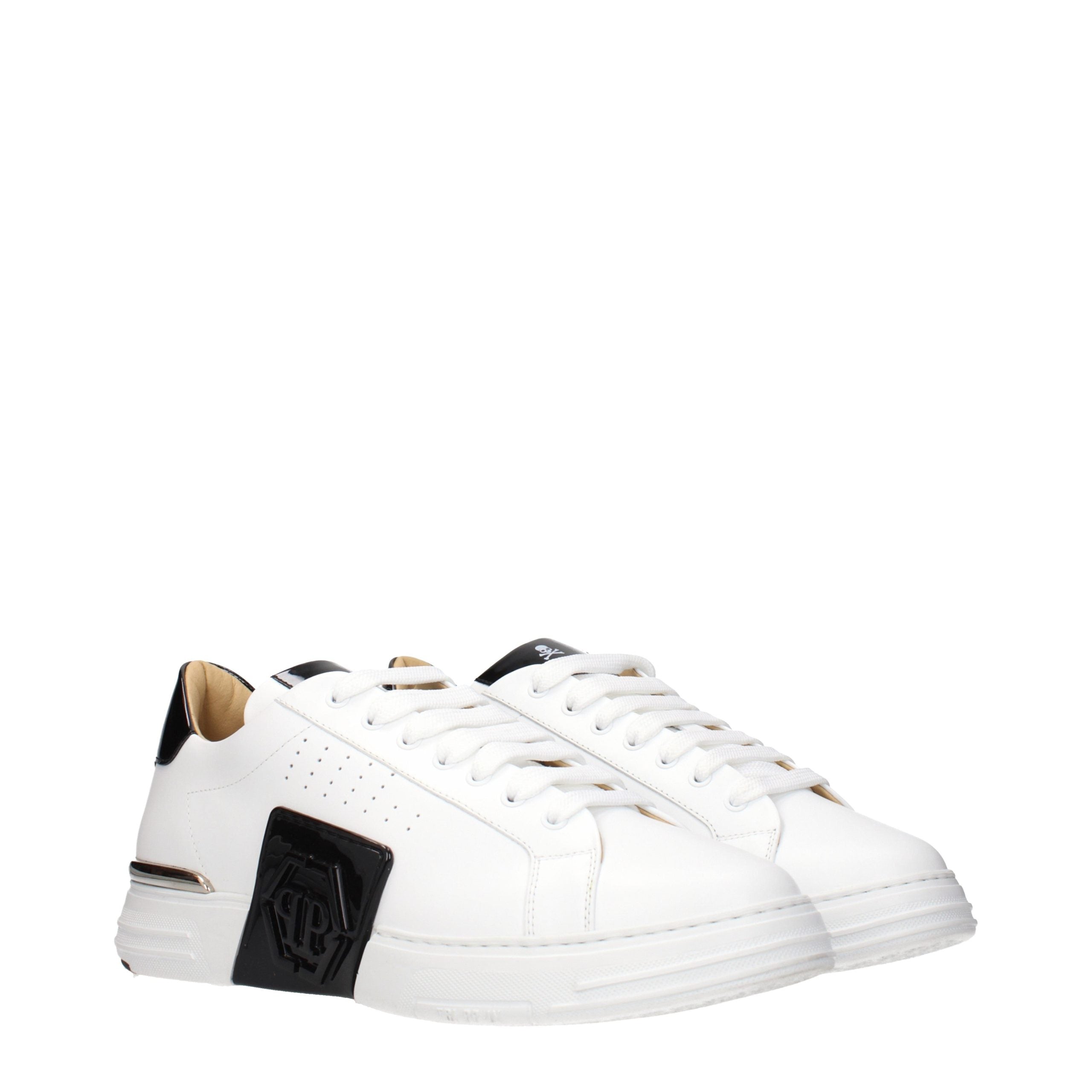 Philipp Plein White Leather Low Top Sneakers