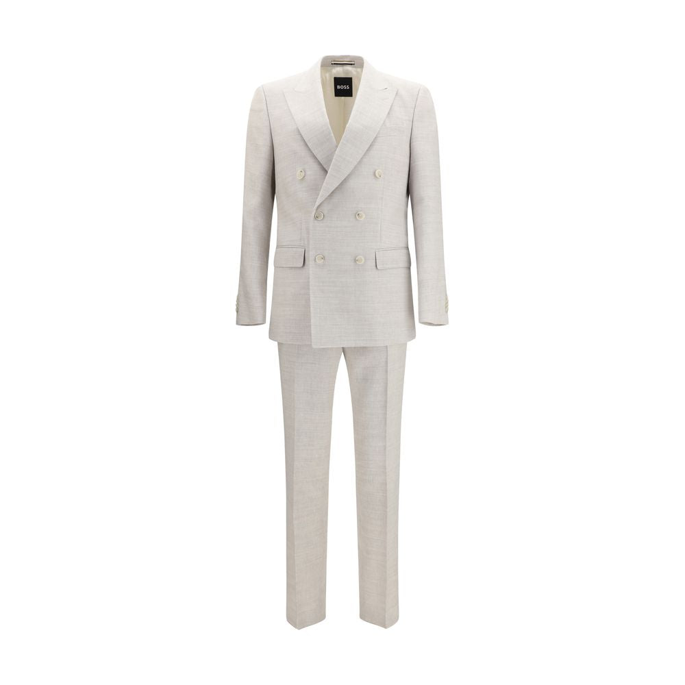 Hugo Boss Black Gray Linen Two-Piece Suit