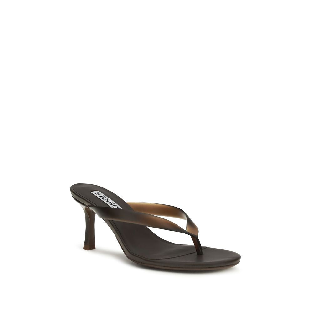 Senso Brown Rubber Stiletto Heel Sandals