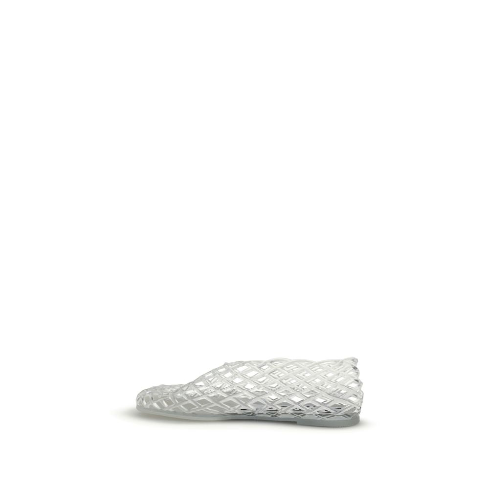 Senso White Rubber Ballet Flats