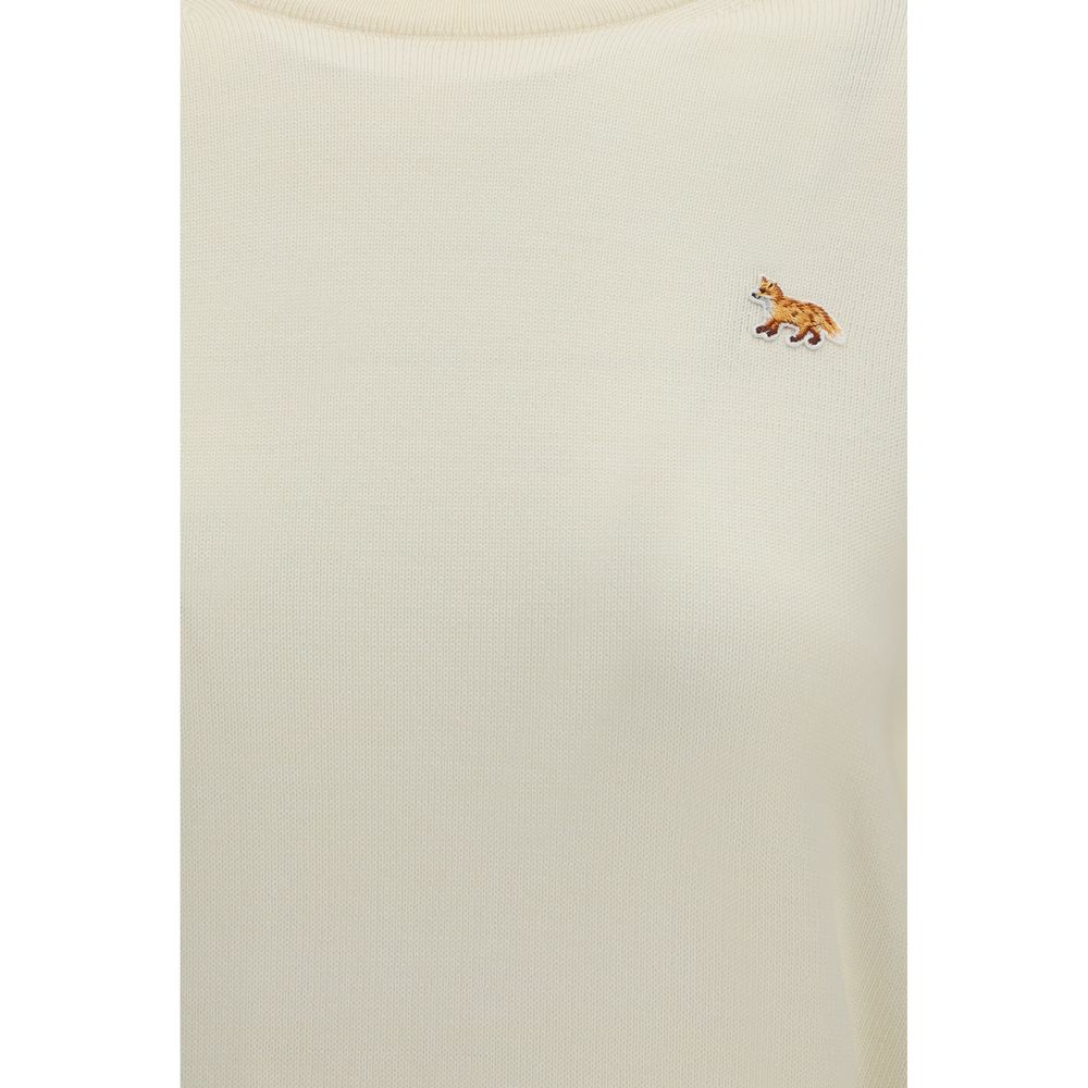 سويت شيرت Maison Kitsuné صوف بيج بتطريز Oves Aries