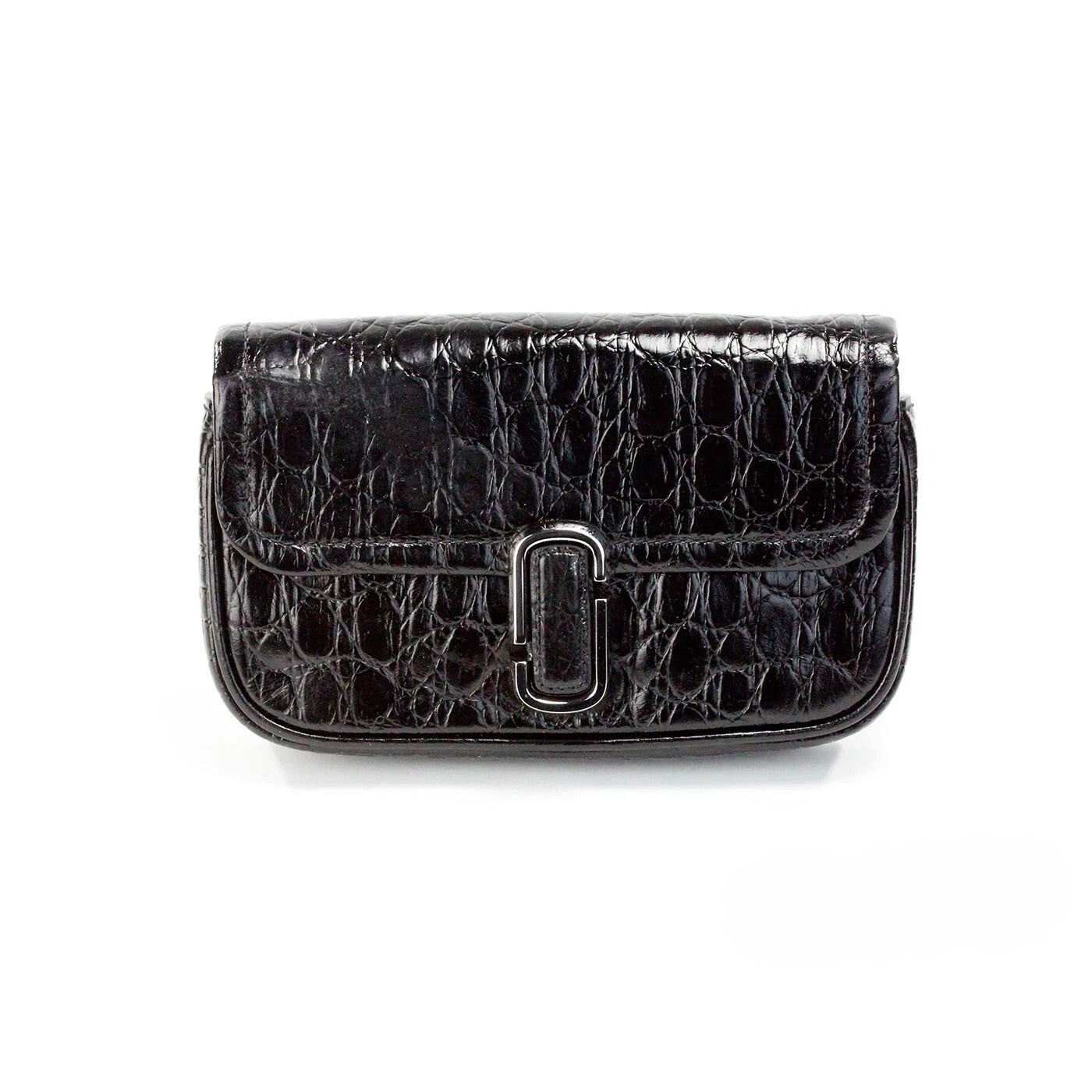 حقيبة مارك جاكوبس The Mini Shoulder Bag كروسبودي من الجلد المحفور باللون الأسود
