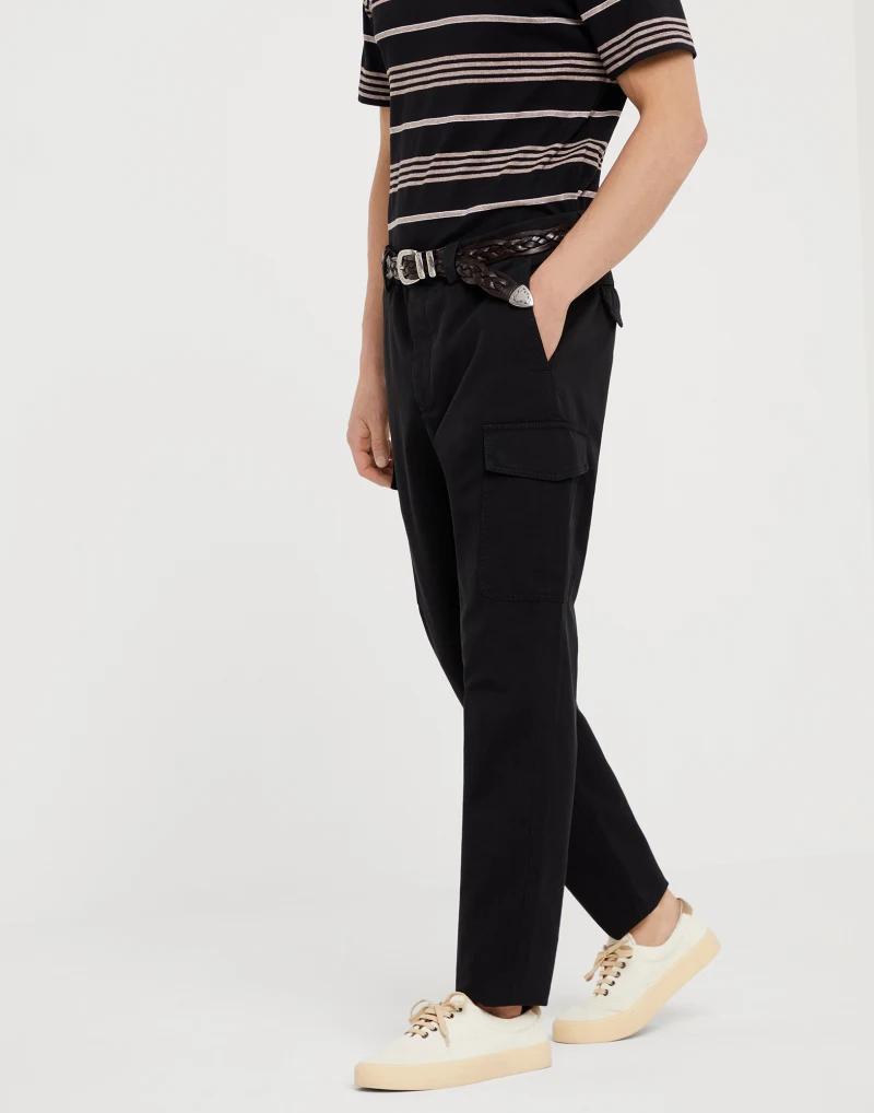 Brunello Cucinelli Black Cotton Cargo Pants
