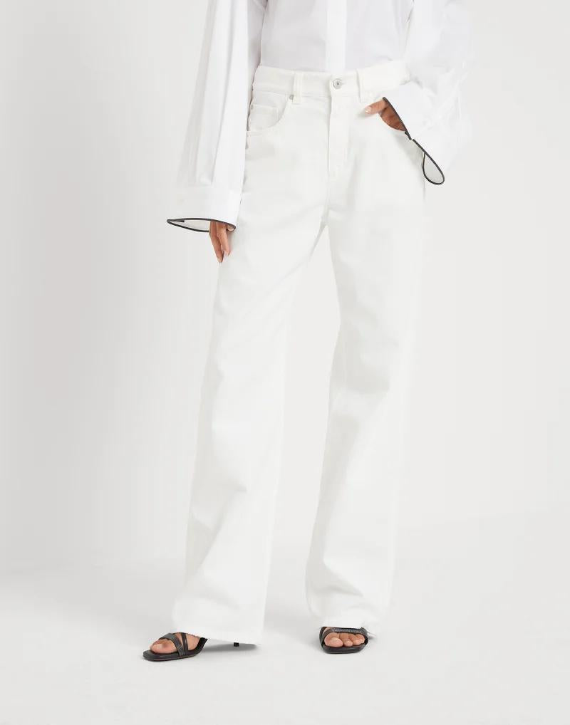 Brunello Cucinelli Natural Cotton Casual Pants