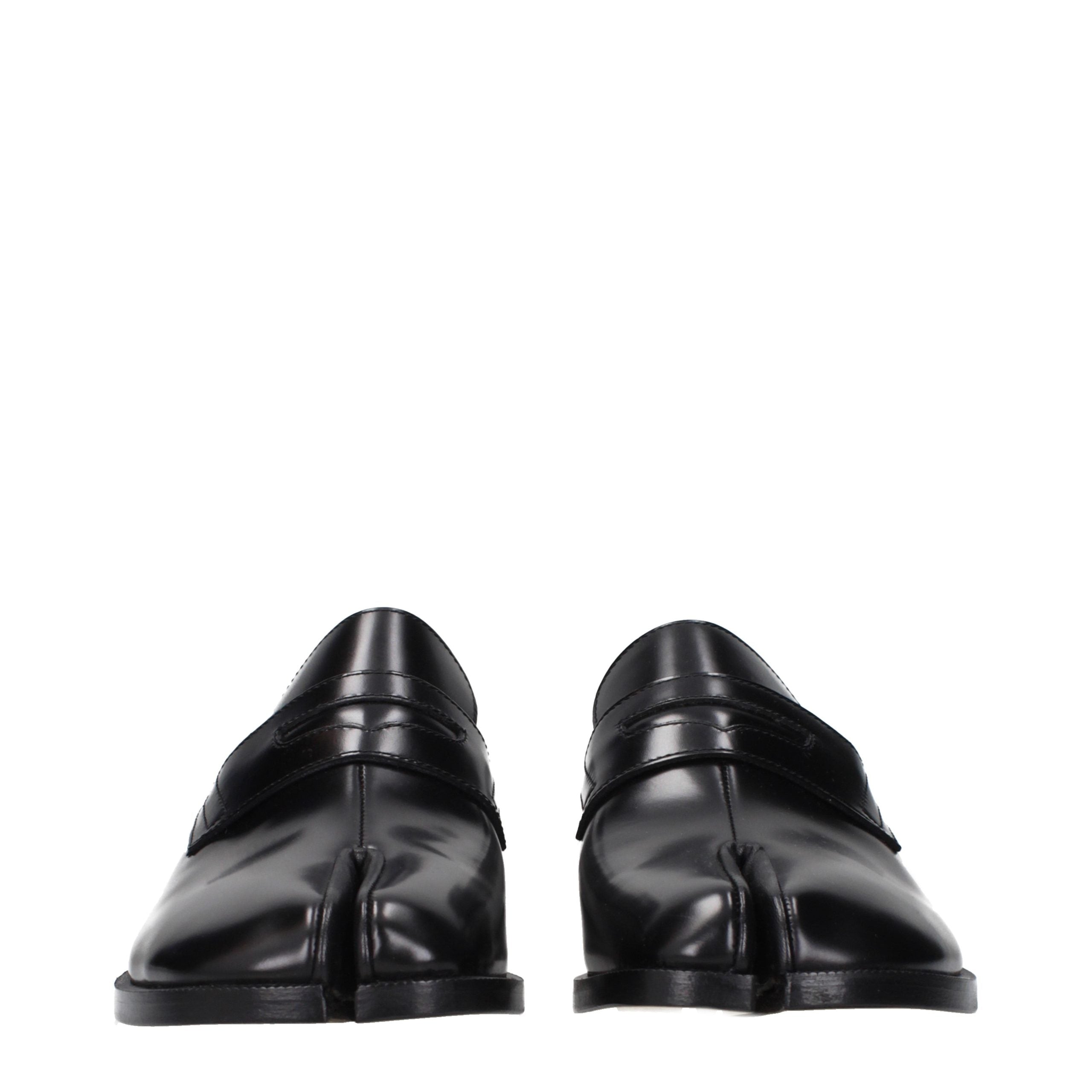Maison Margiela Black Leather Slip-On Loafers