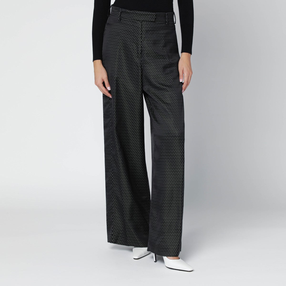 Dries Van Noten Dries Van Noten Black jacquard trousers