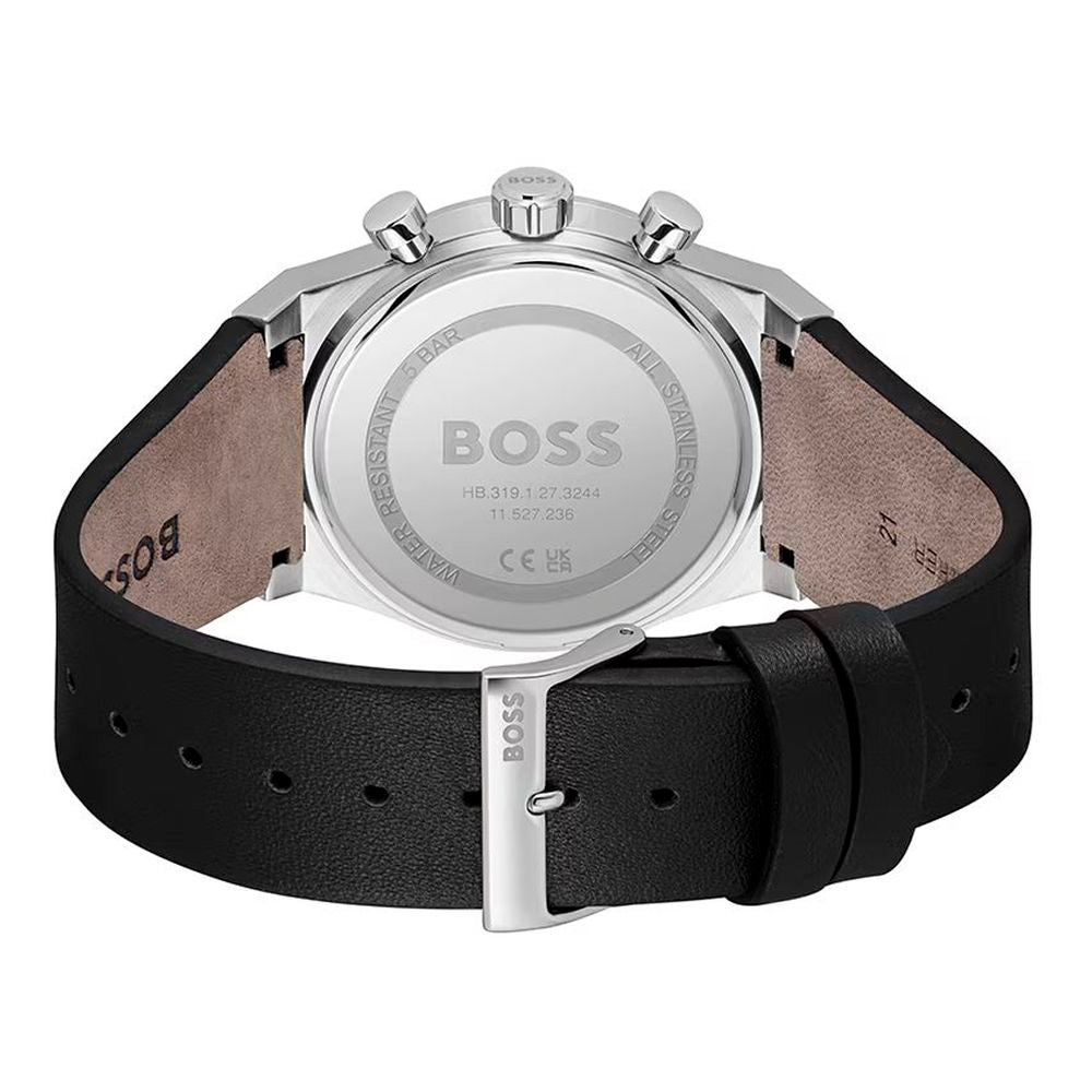Hugo Boss Gray Leather Dress Watch