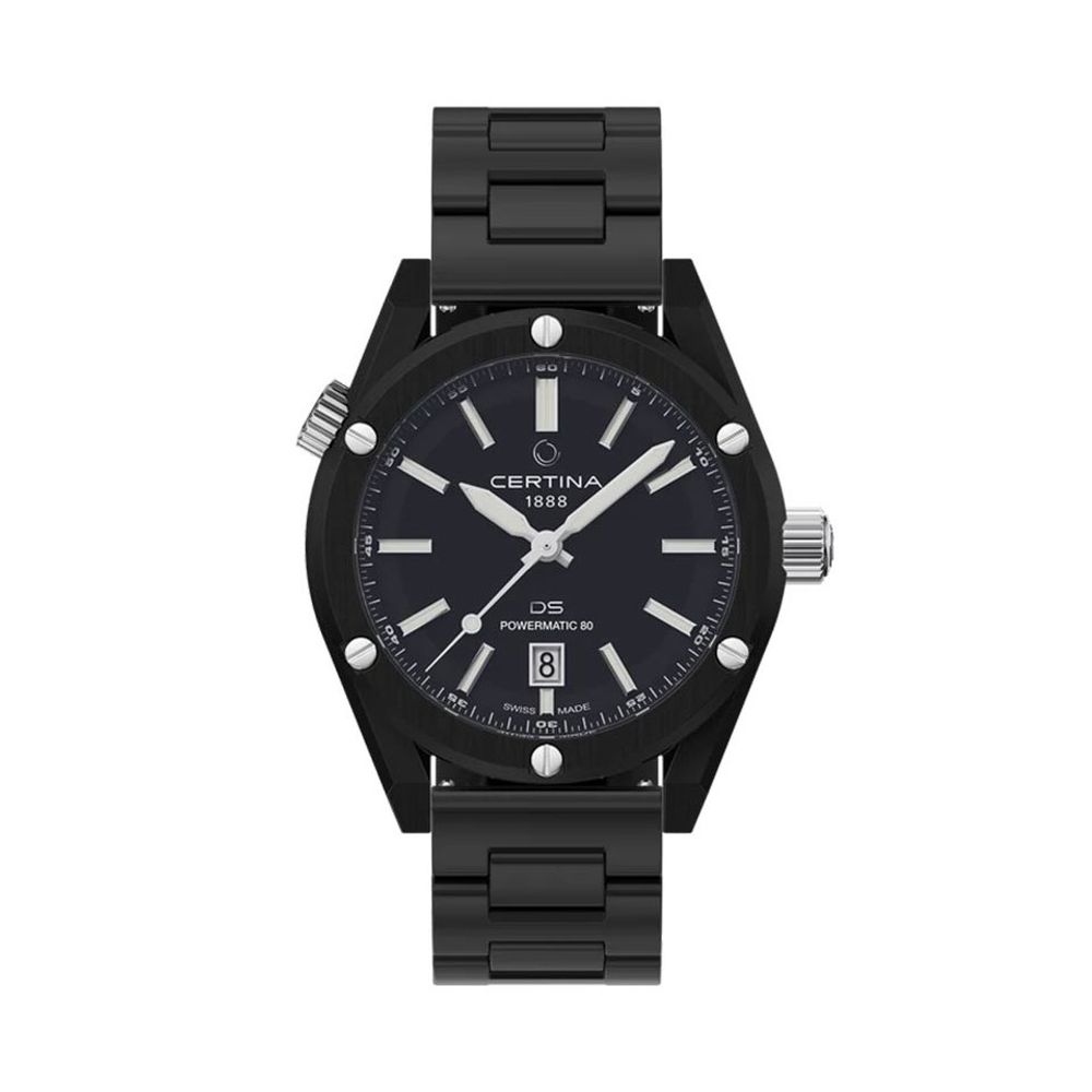 Certina Black Stainless Steel Dress Watch