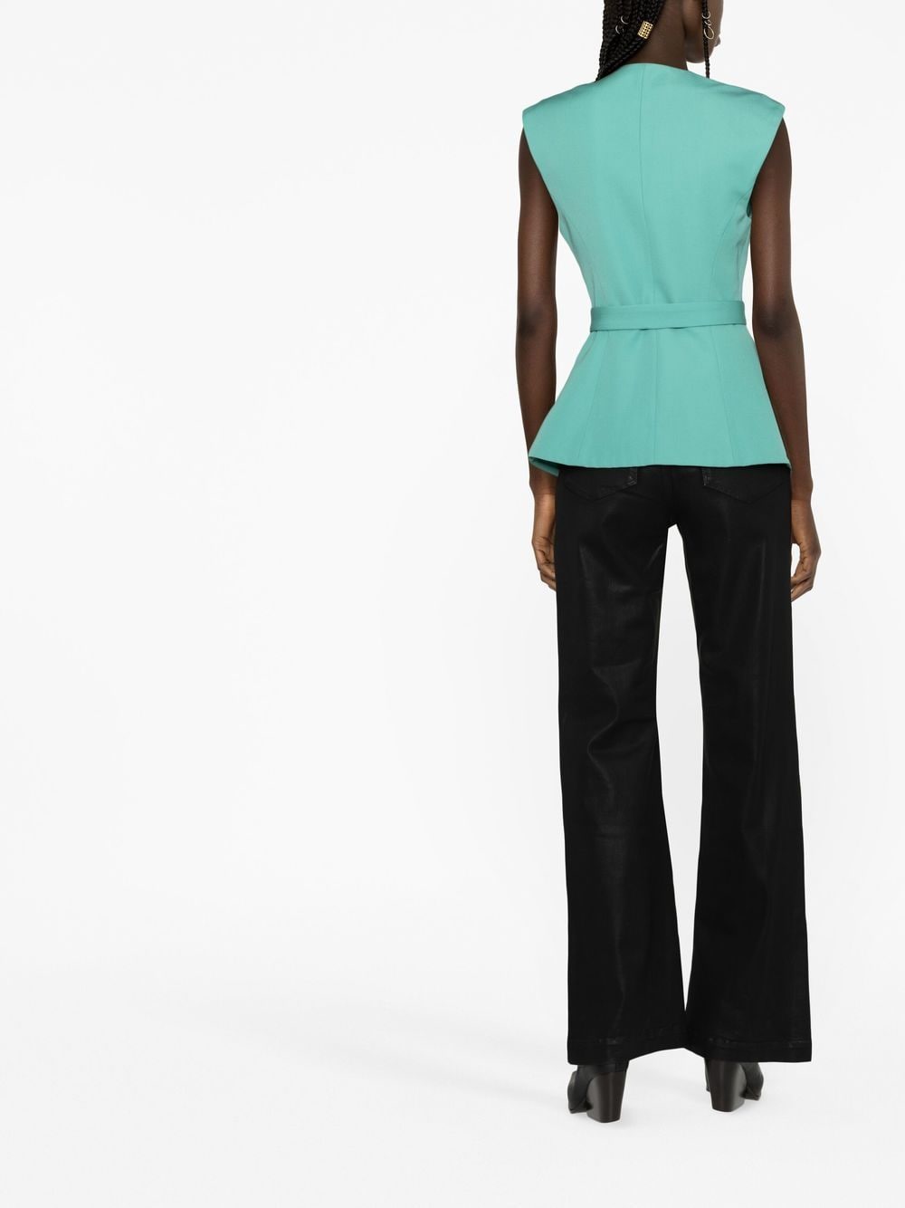 جاكيت بالمان بدون أكمام بحزام