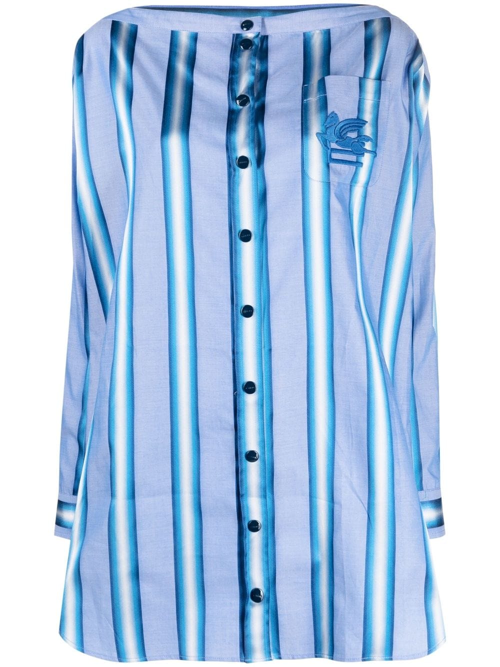 Etro Etro Vertical-stripe long-sleeve shirt dress