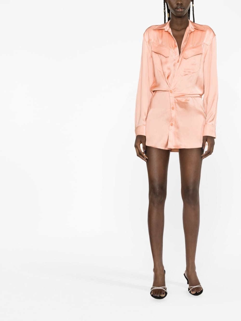 Off White Off White twist-detail shirt dress