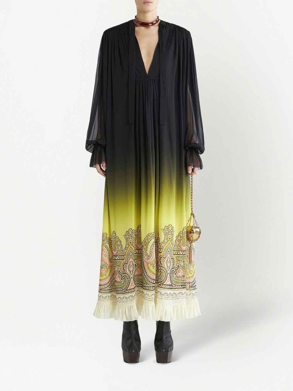 Etro Etro Silk dress with paisley print and gradient effect
