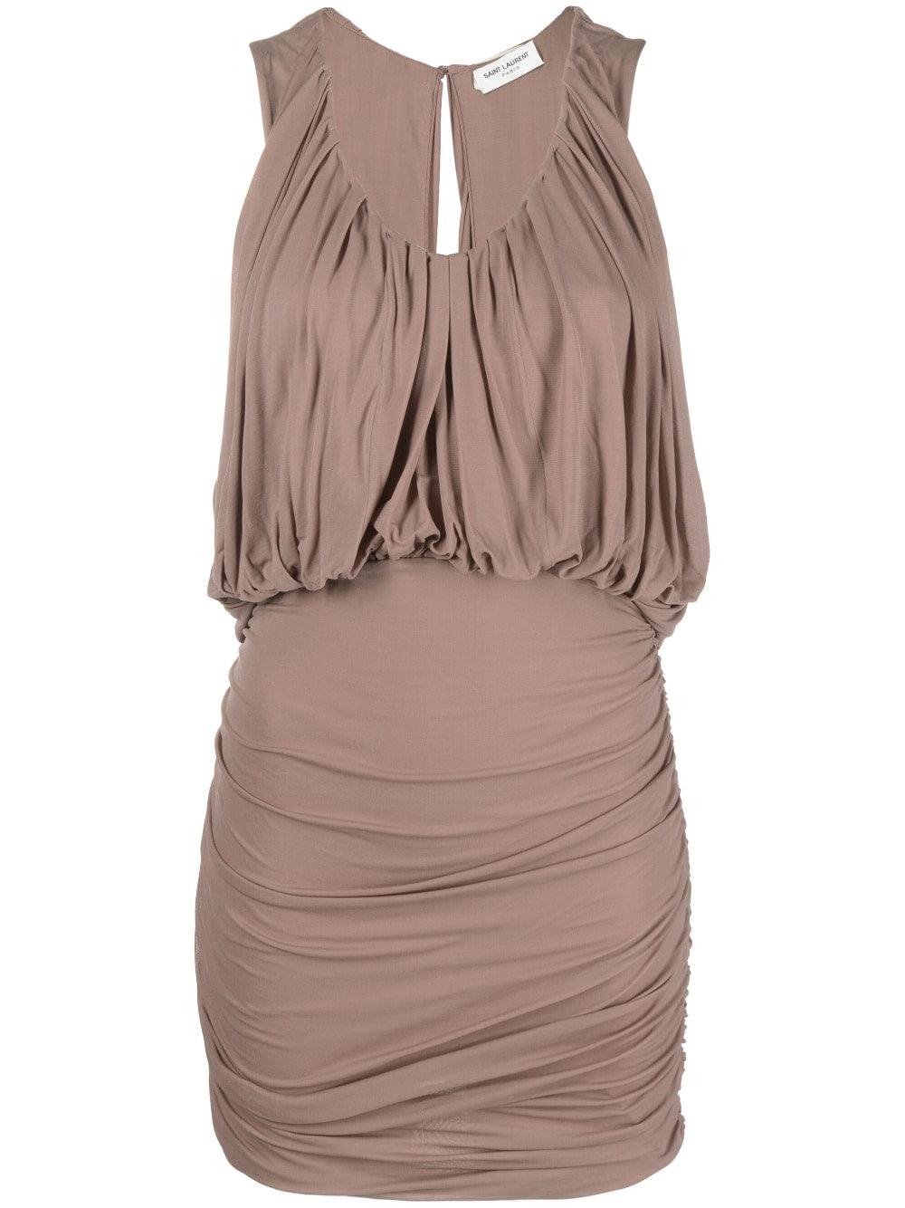 Saint Laurent Saint Laurent Sleeveless Draped Minidress