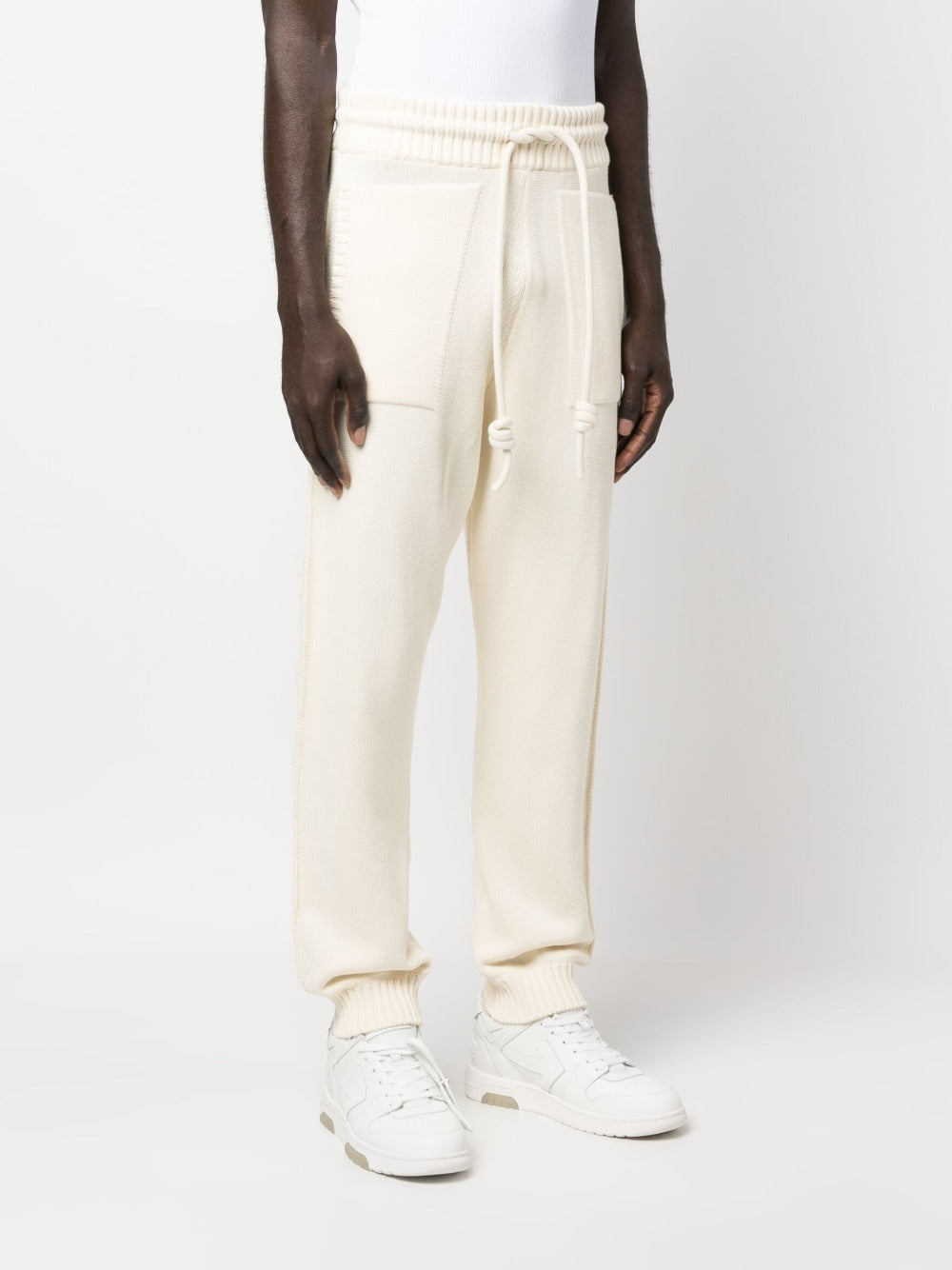 Off White Off White Diag-stripe knitted track pants