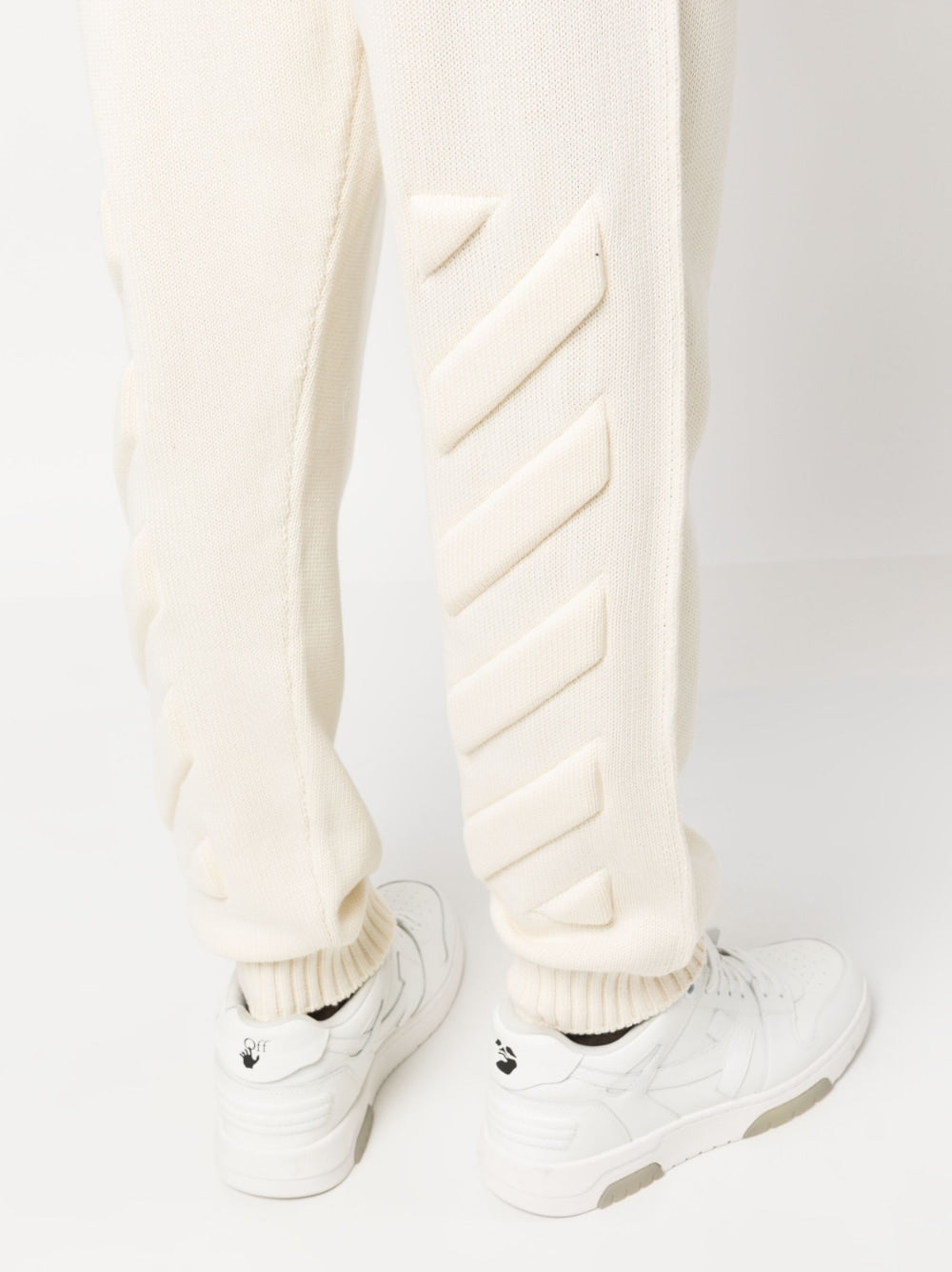 Off White Off White Diag-stripe knitted track pants