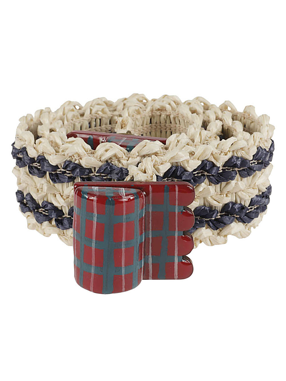 Exquisite J Exquisite J Striped raffia belt