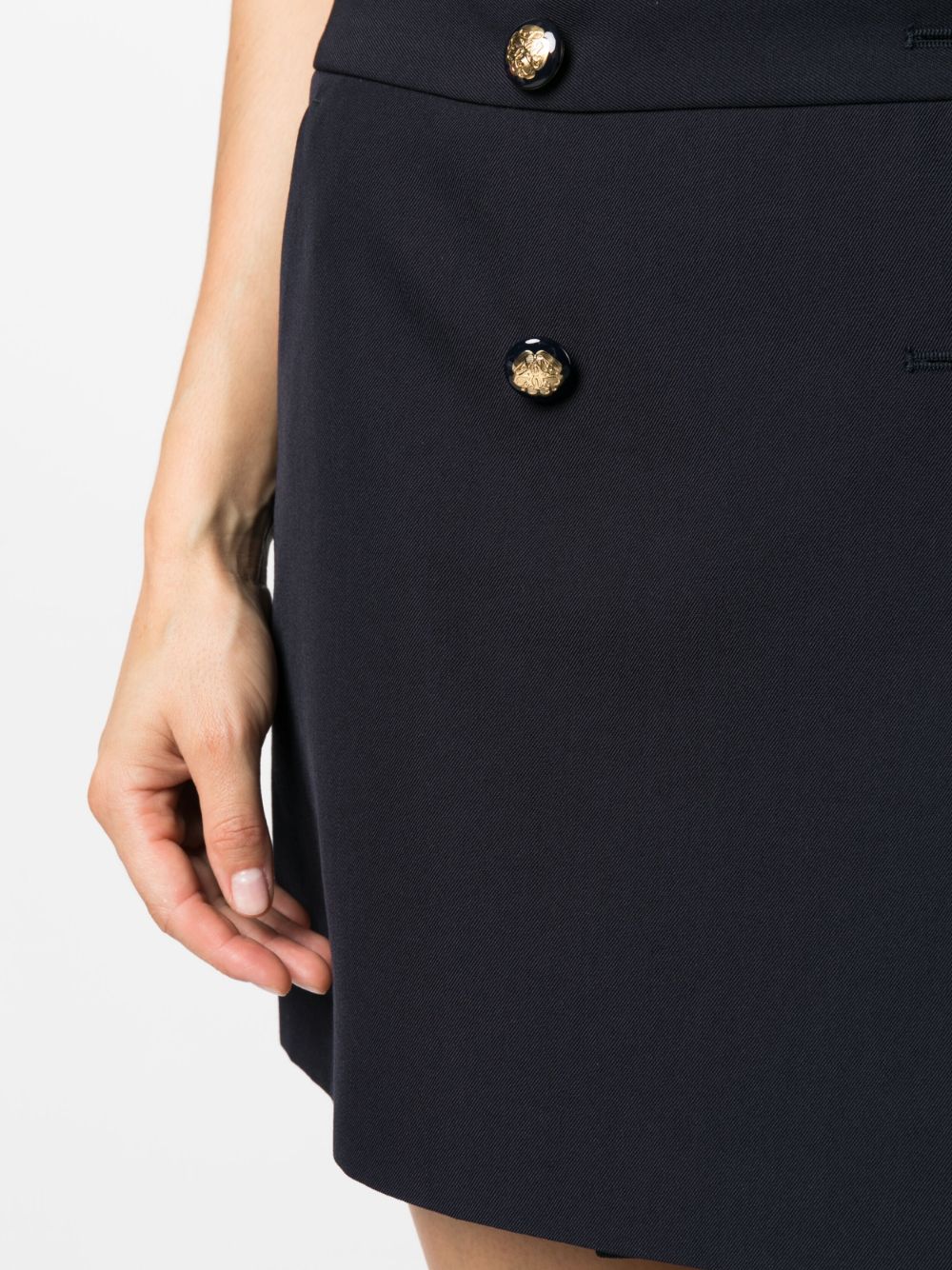 Alexander Mcqueen Alexander McQueen wool-cotton blend mini wrap skirt