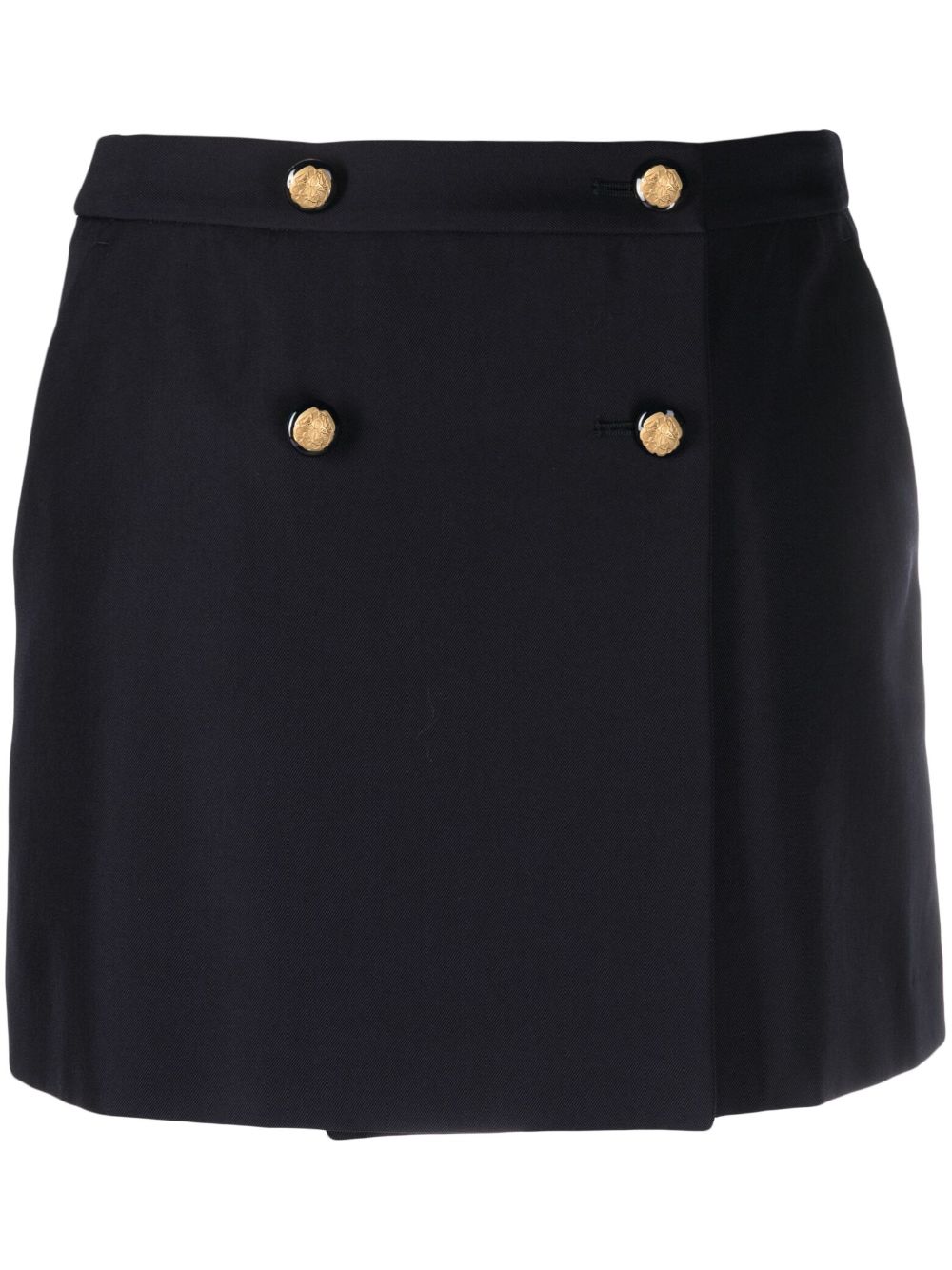 Alexander Mcqueen Alexander McQueen wool-cotton blend mini wrap skirt