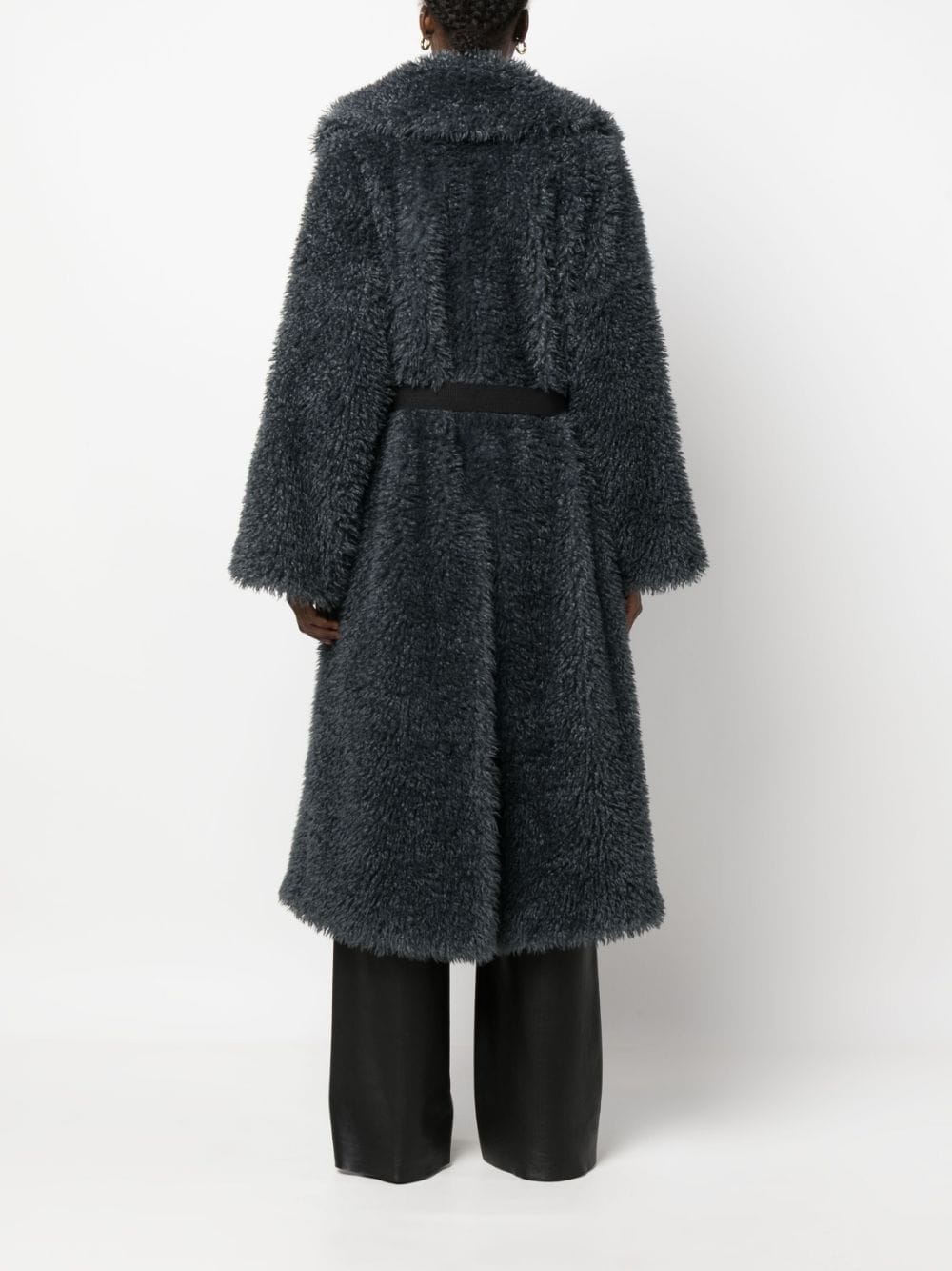 Ermanno Scervino Ermanno Scervino belted shearling wool coat