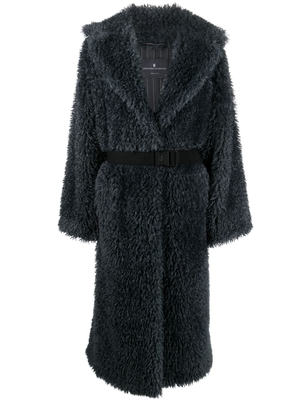 Ermanno Scervino Ermanno Scervino belted shearling wool coat