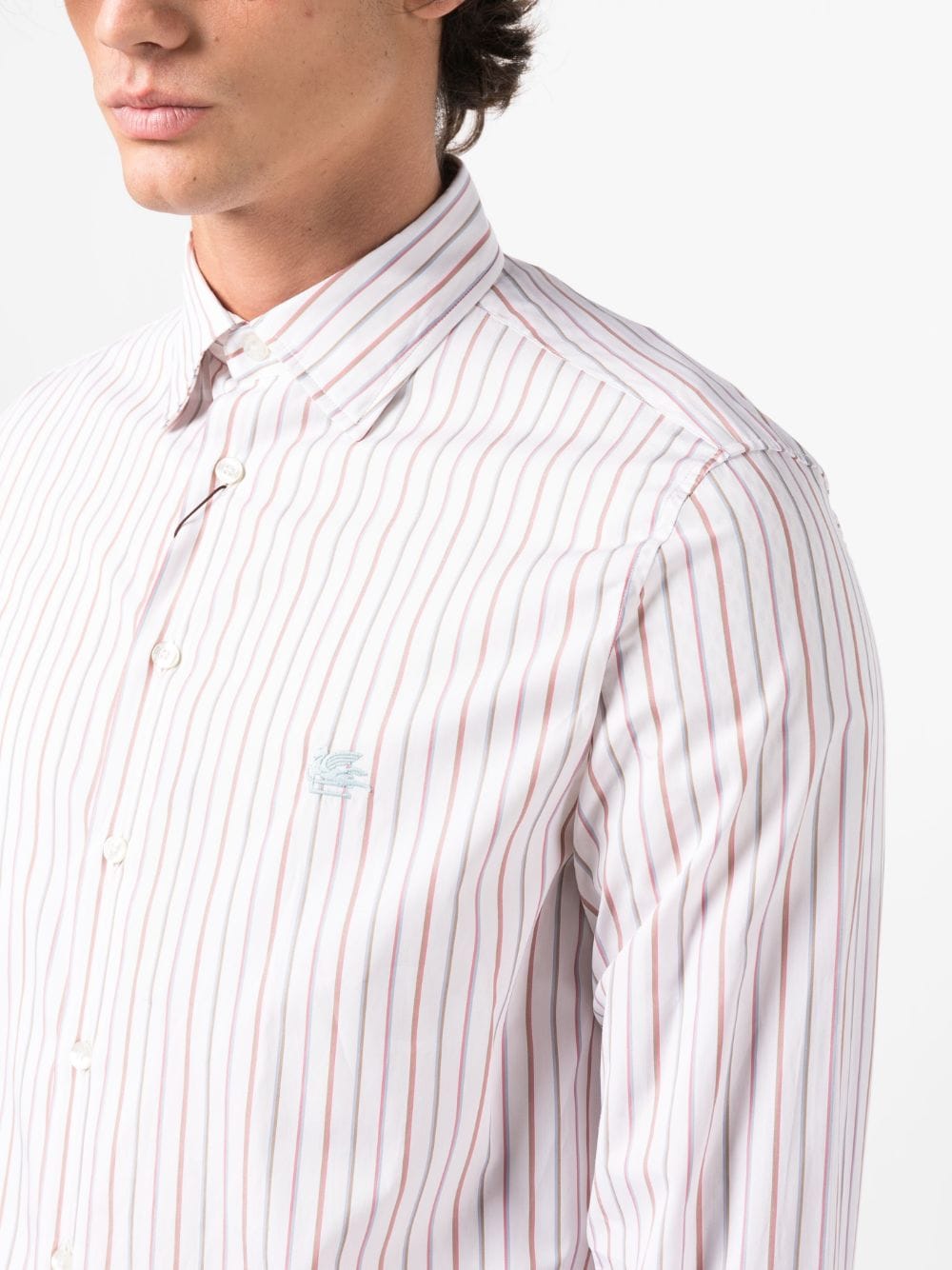 Etro Etro Striped shirt with embroidery