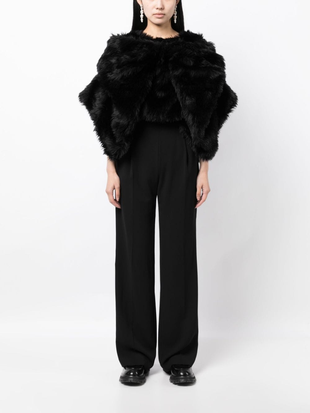 Comme Des Garcons Comme Des Garcons Fur-design cropped blouse