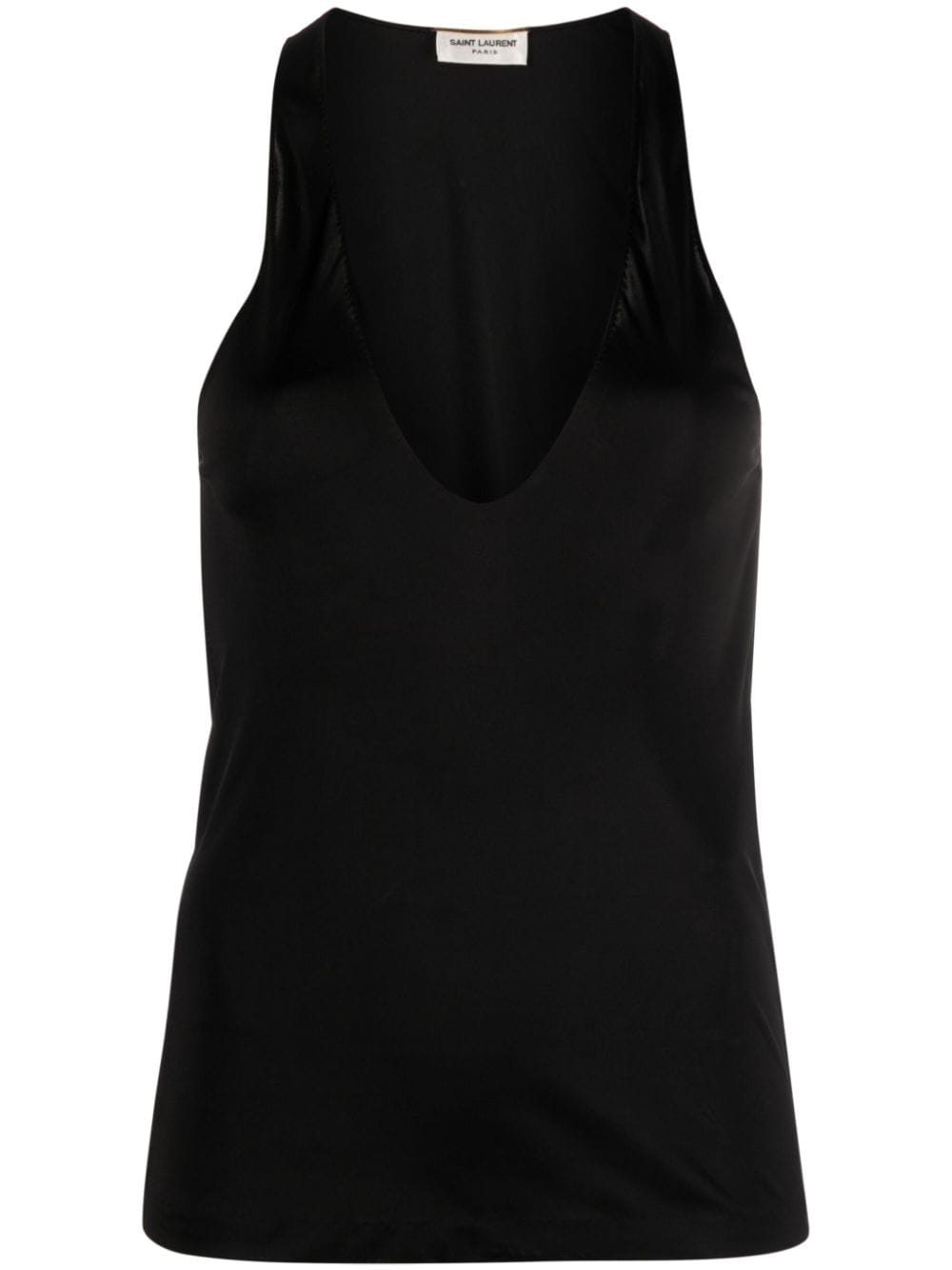 Saint Laurent plunging satin tank top