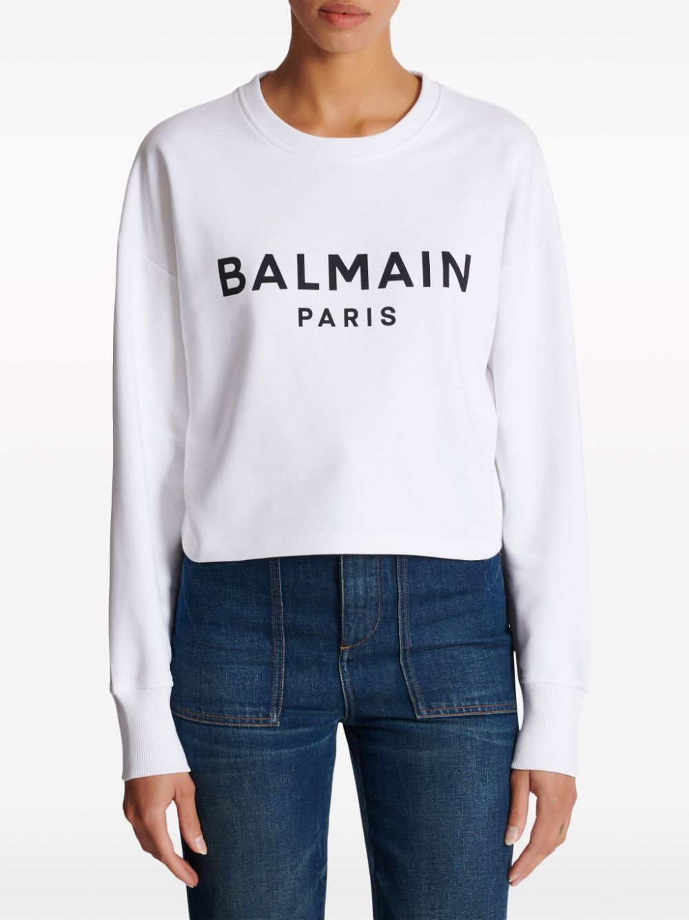 Balmain Balmain Logo-print cotton sweatshirt