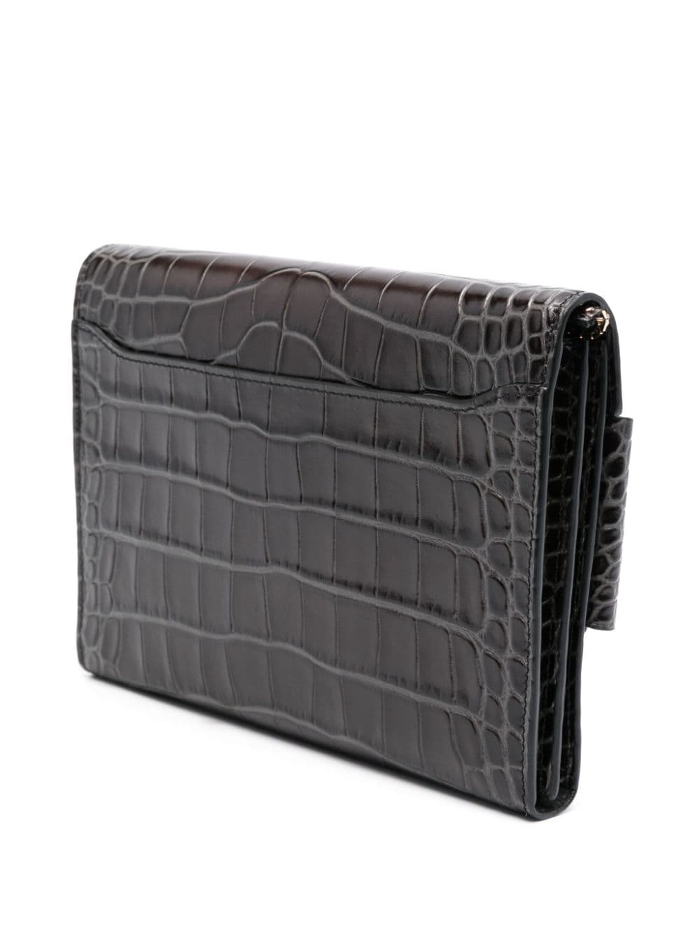 Boyy Buckle travel case croco embossed leather clutch bag