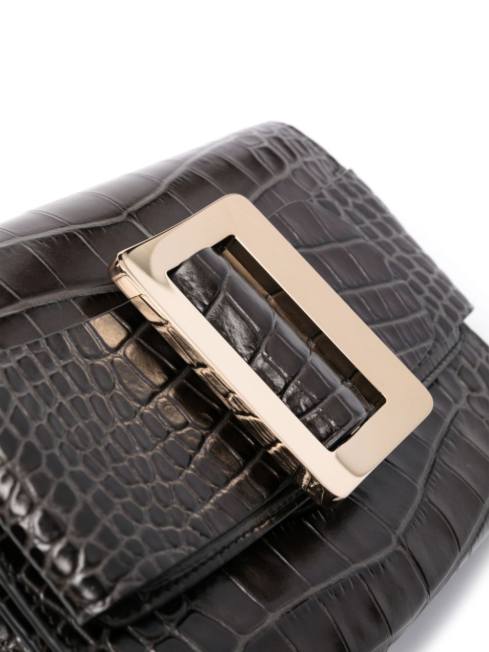 Boyy Buckle travel case croco embossed leather clutch bag