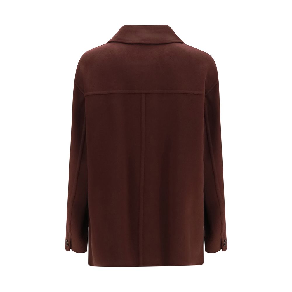 'S Max Mara Bordeaux Wool Oves Aries Coat
