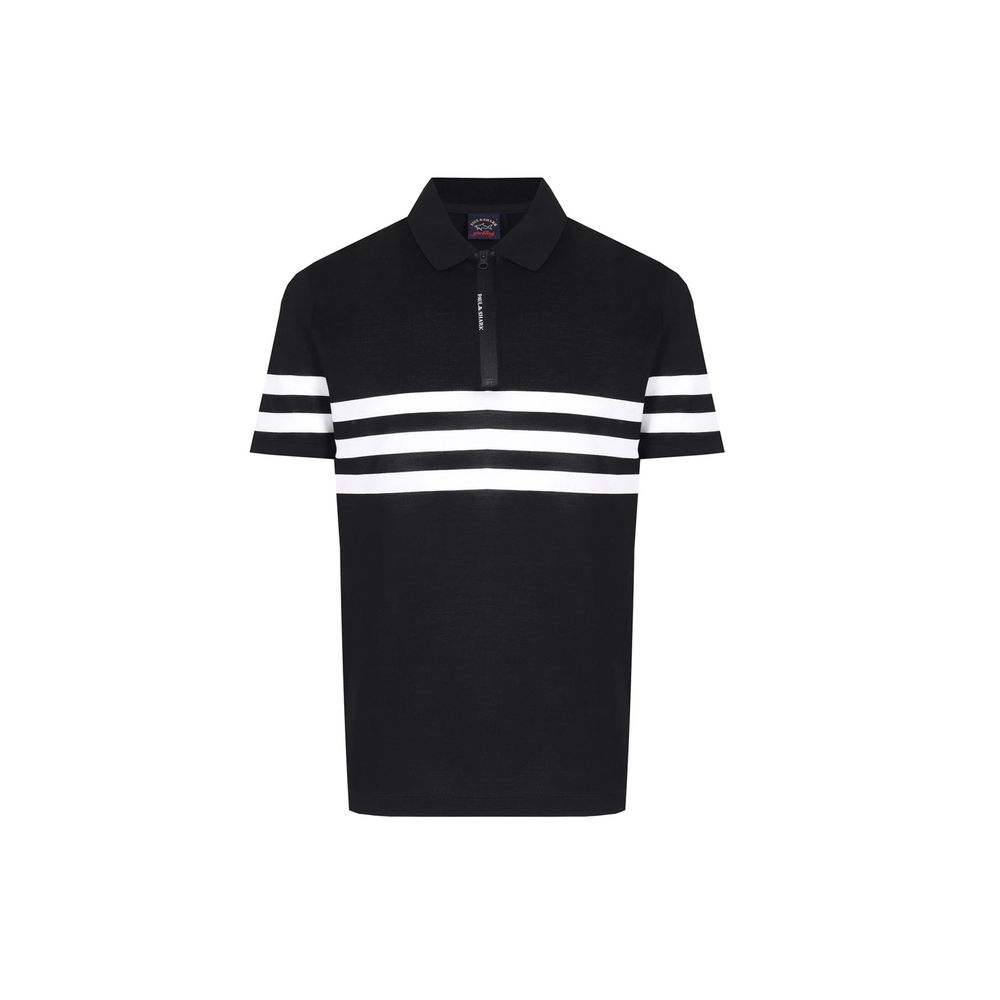 Paul & Shark Black Cotton Polo Shirt