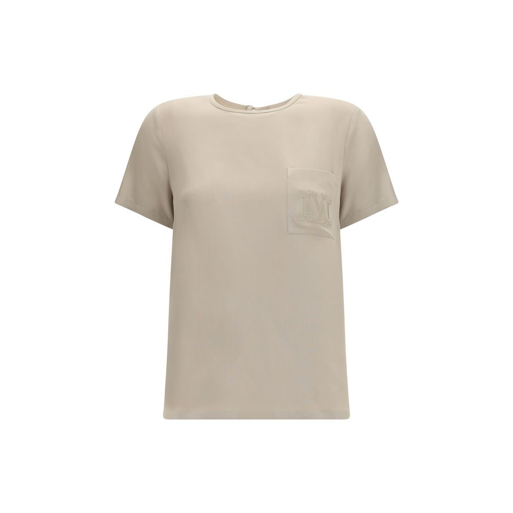 Max Mara Beige Silk T-Shirt