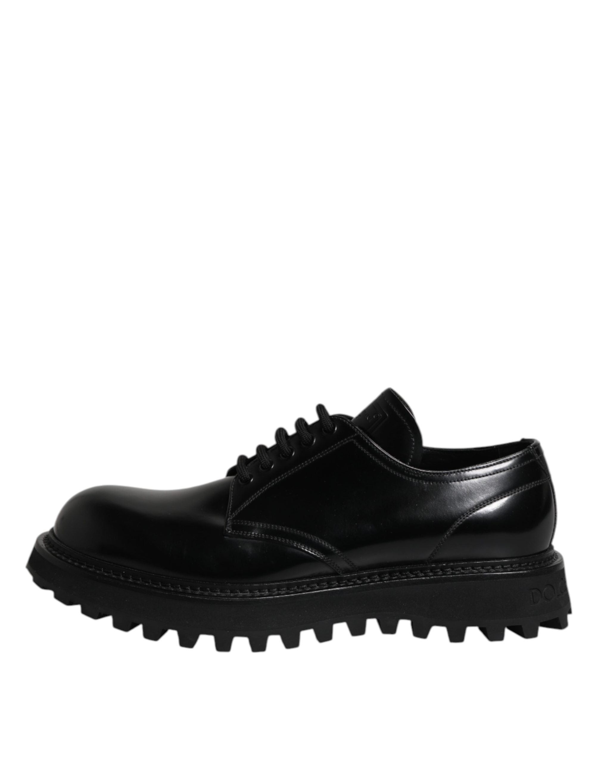 Dolce & Gabbana Black Calf Leather Hi-Trekking Derby Shoes